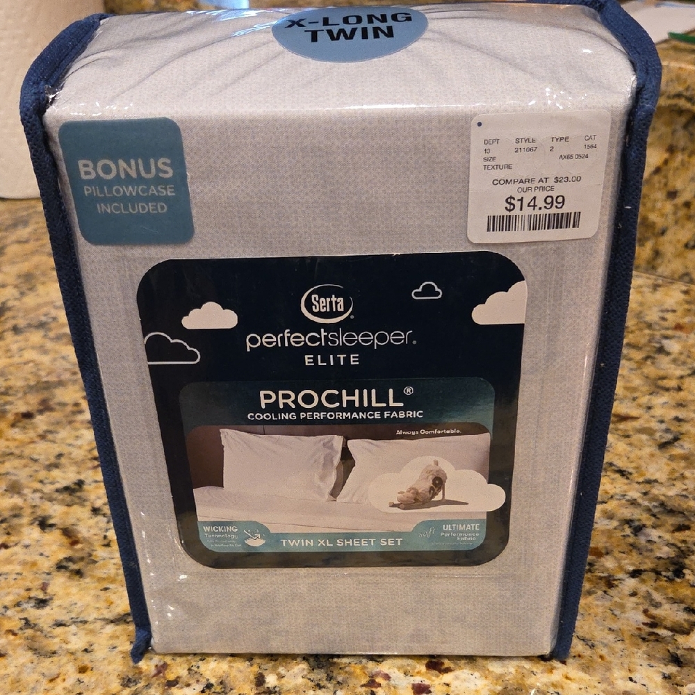 Serta Perfect Sleeper Elite Twin XL Sheet Set In Light Gray Pattern